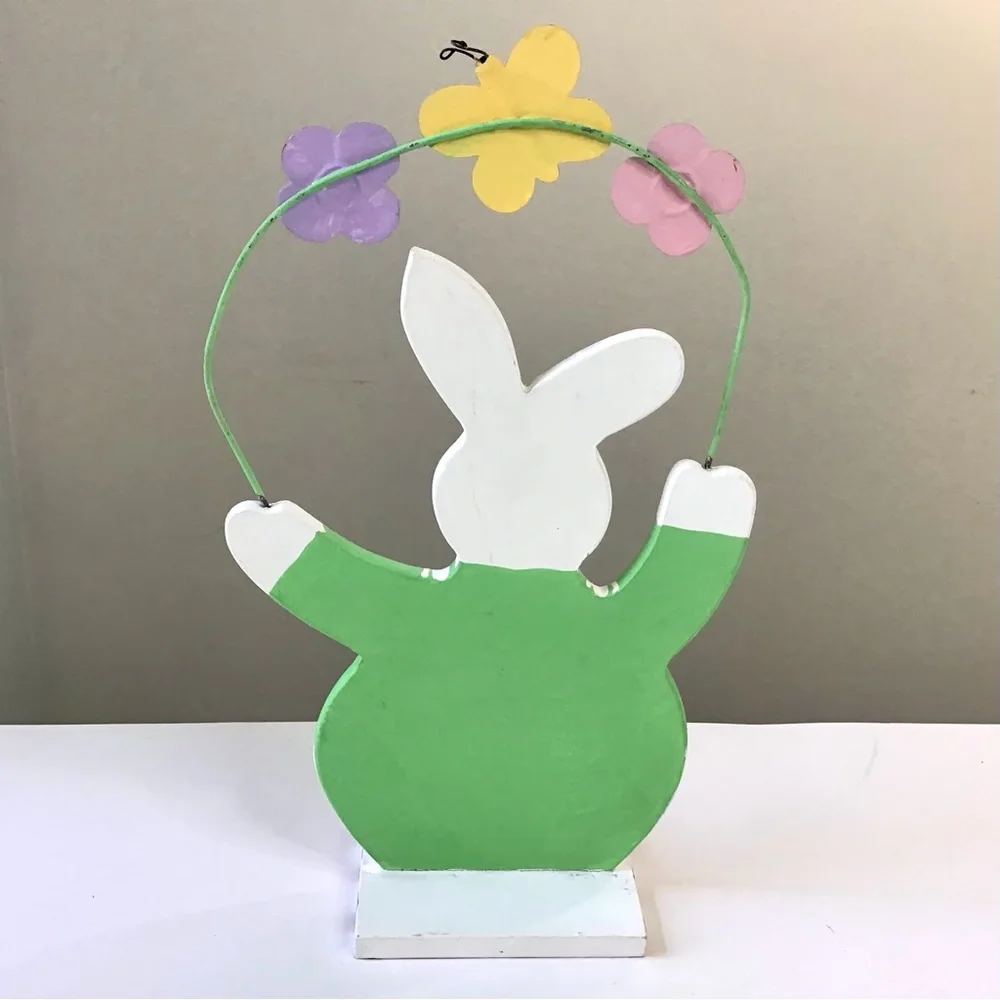 Vintage 1999 Dayton Hudson Bunny Rabbit Wood Cut-Out Easter Spring Decoration